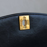 Vintage Chanel Black Lambskin Small Diana with 24k Gold Hardware