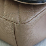 Chanel Beige & Black Caviar Small Filigree Flap with Aged Gold Hardware