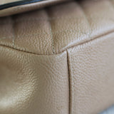 Chanel Beige & Black Caviar Small Filigree Flap with Aged Gold Hardware