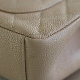 Chanel Beige & Black Caviar Small Filigree Flap with Aged Gold Hardware