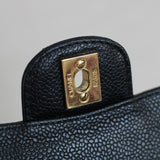 Vintage Chanel Black Caviar Small Classic Flap with 24k Gold Hardware
