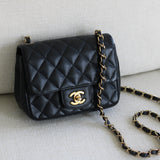 Chanel Black Caviar Mini Square with Gold Hardware