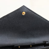 Saint Laurent Black Grain de Poudre Triquilt Envelope Wallet