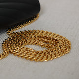 Saint Laurent Black Grain de Poudre Triquilt Envelope Wallet