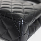 Chanel Black Calfskin Nano Kelly Top Handle with Aged Gold Hardware