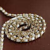 Chanel White Caviar Wallet on Chain with Light Gold Hardware