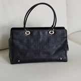 Vintage Dior Black Calfskin Large East West Lady Dior with Silver Hardware
