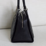 Vintage Dior Black Calfskin Large East West Lady Dior with Silver Hardware