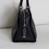 Vintage Dior Black Calfskin Large East West Lady Dior with Silver Hardware