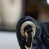 Chanel Black Lambskin Belt Me Up Waist Bag with Light Gold Hardware