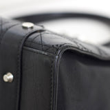 Vintage Dior Black Calfskin Large East West Lady Dior with Silver Hardware