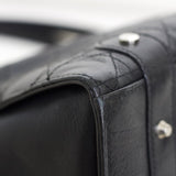 Vintage Dior Black Calfskin Large East West Lady Dior with Silver Hardware