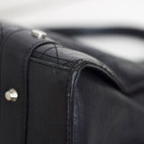 Vintage Dior Black Calfskin Large East West Lady Dior with Silver Hardware