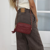 Chanel Burgundy Caviar Coco Tassel Camera Bag with Light Gold Hardware
