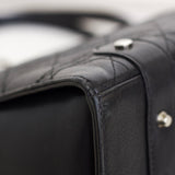 Vintage Dior Black Calfskin Large East West Lady Dior with Silver Hardware