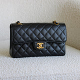 Vintage Chanel Black Caviar Small Classic Flap with 24k Gold Hardware
