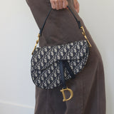 Dior Blue Canvas Saddle Bag