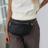 Chanel Black Lambskin Belt Me Up Waist Bag with Light Gold Hardware