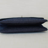 Vintage Chanel Denim Chocolate Bar with Aged Silver Hardware