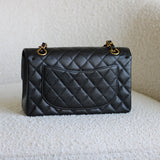 Vintage Chanel Black Caviar Small Classic Flap with 24k Gold Hardware