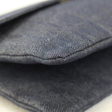 Vintage Chanel Denim Chocolate Bar with Aged Silver Hardware