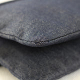 Vintage Chanel Denim Chocolate Bar with Aged Silver Hardware