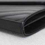 Saint Laurent Black Grain de Poudre Triquilt Envelope Wallet