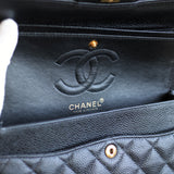 Vintage Chanel Black Caviar Small Classic Flap with 24k Gold Hardware
