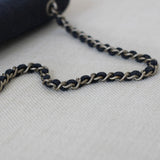 Vintage Chanel Denim Chocolate Bar with Aged Silver Hardware