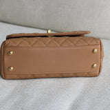 Chanel Caramel Caviar Small Coco Top Handle with Aged Gold Hardware