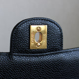 Vintage Chanel Black Caviar Small Classic Flap with 24k Gold Hardware
