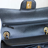 Vintage Chanel Black Caviar Small Classic Flap with 24k Gold Hardware