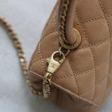Chanel Caramel Caviar Small Coco Top Handle with Aged Gold Hardware
