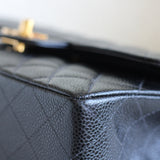 Vintage Chanel Black Caviar Small Classic Flap with 24k Gold Hardware