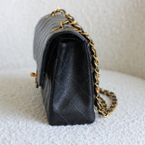 Vintage Chanel Black Caviar Small Classic Flap with 24k Gold Hardware