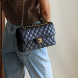 Chanel Black Caviar Small Classic Flap with Gold Hardware