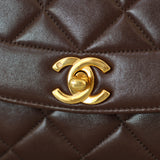 Vintage Chanel Chocolate Lambskin Medium Diana with 24k Gold Hardware