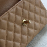 Chanel Caramel Caviar Small Coco Top Handle with Aged Gold Hardware