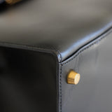 Vintage Hermès Black Box Calf Kelly 28 Gold Hardware