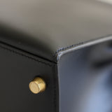 Vintage Hermès Black Box Calf Kelly 28 Gold Hardware