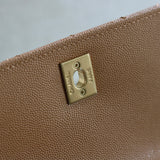 Chanel Caramel Caviar Small Coco Top Handle with Aged Gold Hardware