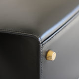Vintage Hermès Black Box Calf Kelly 28 Gold Hardware