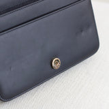 Chanel Black Crackled Patent Caviar Pearl Wallet on Chain with Light Gold Hardware