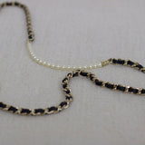 Chanel Black Crackled Patent Caviar Pearl Wallet on Chain with Light Gold Hardware