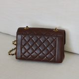Vintage Chanel Chocolate Lambskin Medium Diana with 24k Gold Hardware