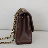 Vintage Chanel Chocolate Lambskin Medium Diana with 24k Gold Hardware