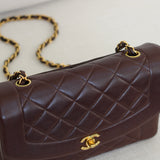 Vintage Chanel Chocolate Lambskin Medium Diana with 24k Gold Hardware