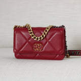 Chanel 19K Red Goatskin 19 Wallet on Chain with Mixed-Metal Hardware
