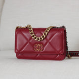 Chanel 19K Red Goatskin 19 Wallet on Chain with Mixed-Metal Hardware
