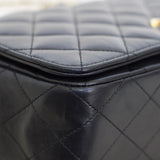 Vintage Chanel Black Lambskin Full Flap with 24k Gold Hardware